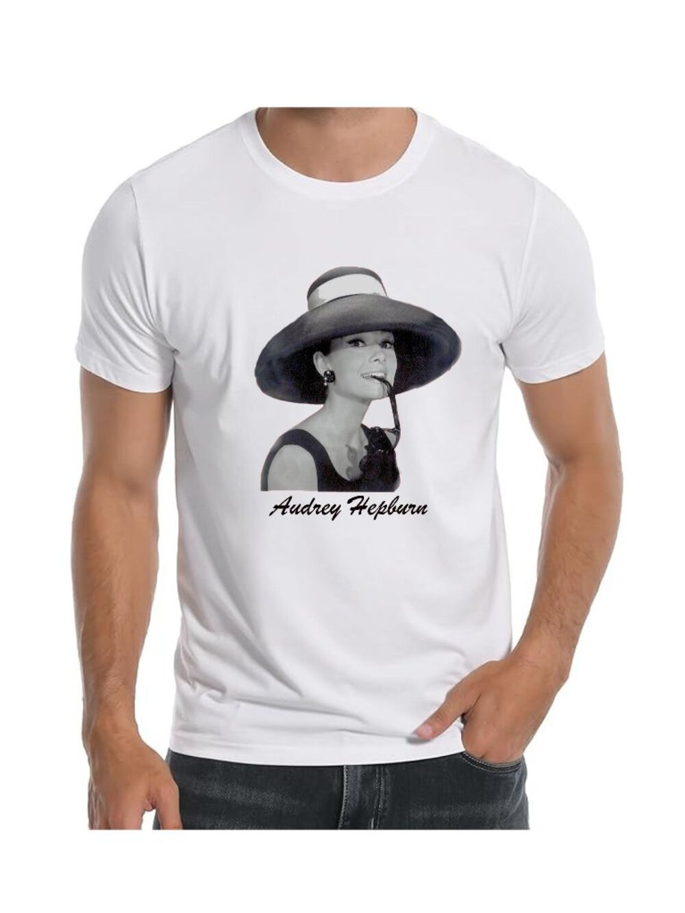 Audrey Hepburn Unisex T Shirt White ladies Womens Fashions Apparel